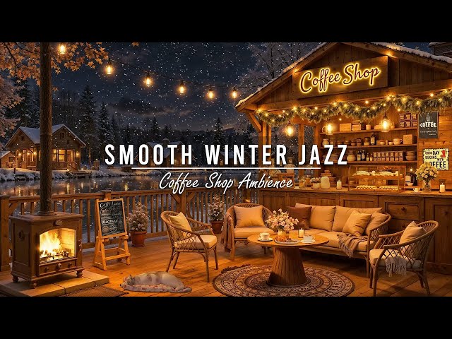 Smooth Jazz Instrumental Music at Cozy Winter Coffee Shop Ambience ⛄ Jazz Relaxing Music for Work