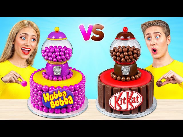 Cake Decorating Challenge | Bubble Gum vs Chocolate Food by Multi DO Challenge