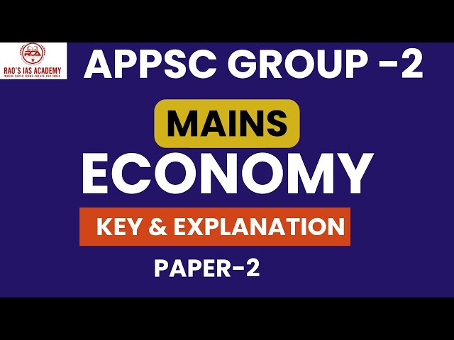 APPSC GROUP-2 MAINS |Economy Answer Key & Explanation #appsc