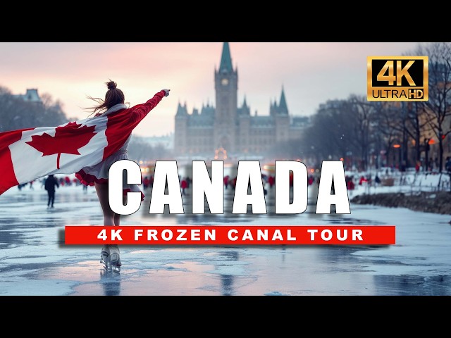 Canada's Winter Wonderland! ❄️⛸️ Skating the Rideau Canal in Heavy Snowfall | 4K HDR 60fps