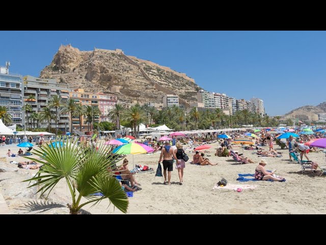 Alicante, the beautiful neighborhood of Santa Cruz and the castle of Santa Bárbara | Walking tour 4k