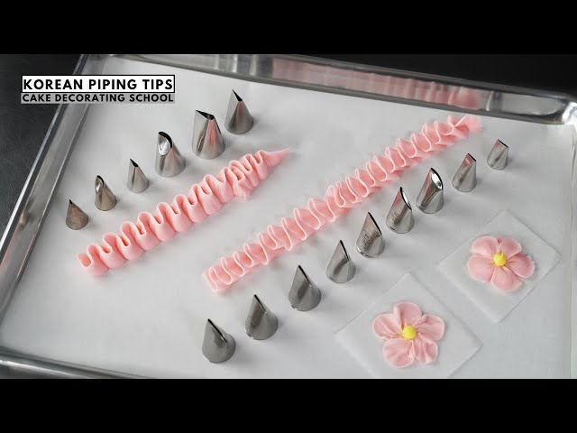 Korean piping tips vs standard piping tips   [ Cake Decorating For Beginners ]