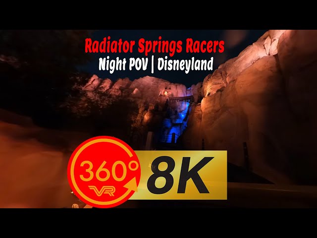 Buckle up for Radiator Springs Racers at night | 8K 360 VR spatial audio Disney California Adventure