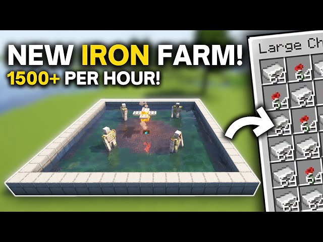 Minecraft New IRON Farm in 1.21+ NEW DESIGN Java and Bedrock