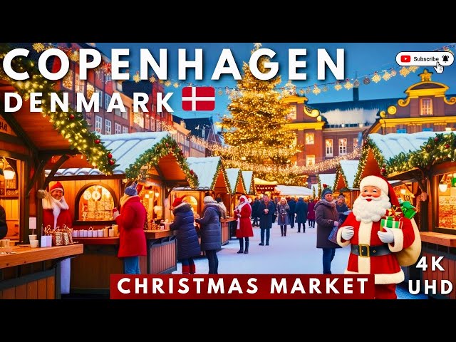 4K Ultra HD Walking Tour of Copenhagen | Christmas Markets & City Highlights