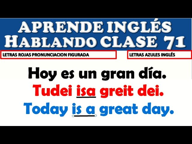 ✔CLASE 71 APRENDE INGLÉS HABLANDO FÁCIL Y RÁPIDO.