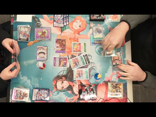 Purple Black Luffy vs Green Carrot - One Piece TCG Match - Za Grand Cat plays Big Bus Man