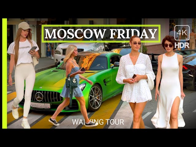 🔥 What Luxury of Russia? Beautiful Girls & Cars, Moscow Virtual Walking City Tour 4K HDR 🔥