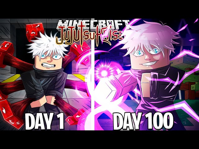 I Survived 100 Days as GOJO in Jujutsu Kaisen Minecraft!