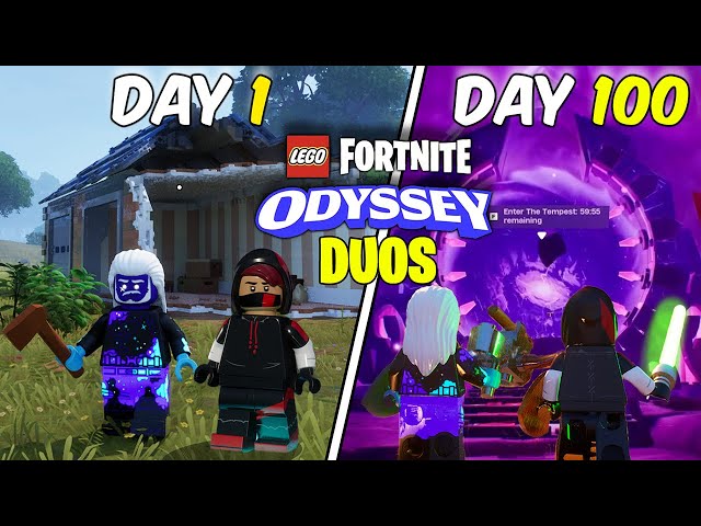 We Survived 100 Days In DUO LEGO FORTNITE ODYSSEY... And Here's What Happened