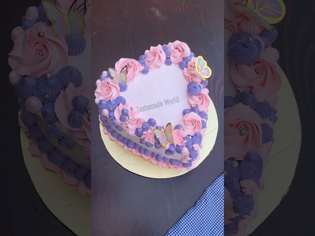 Easy Heart❤️ Cake Decoration #tastemadeworld #shorts #cakedesign #heartcakedesign #cakedecorating