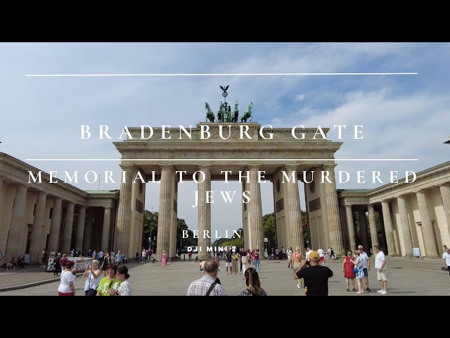 Berlin Brandenburg gate-Memorial to the Murdered Jews, Germany, DJI Mini 2 Cinematic Drone 4k video