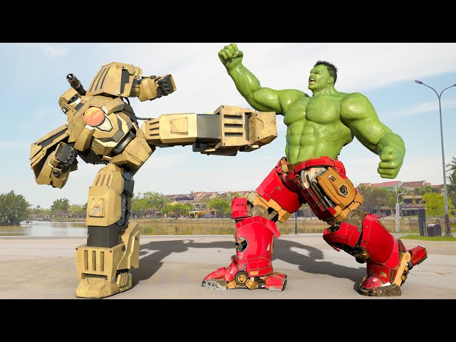 Jaguar Robot vs Hulk (Avengers) - Transformers x Avengers | Paramount Pictures [HD]