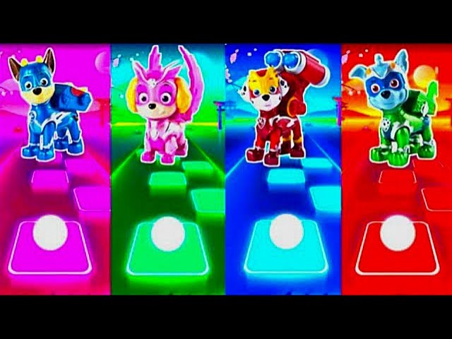 Paw Patrol in the Tiles Hop: EDM Rush Game-Chase vs Skye vs Marshall vs Rocky