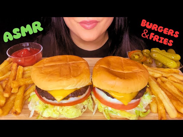 ASMR JUICY CHEESEBURGERS & FRIES MUKBANG | EATING SOUNDS