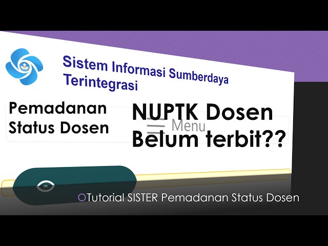 Tutorial SISTER | NUPTK Dosen Belum diterbitkan diakun Sister