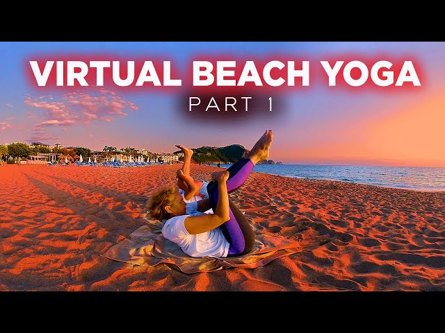 🌴  My Russian Friend's Sunset Yoga on the Beach 🌊 Part 1☀️ 3D Virtual Reality Experience