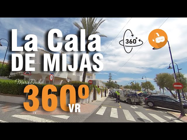 Driving downtown La Cala de Mijas 360 4K 2021 Malaga costa del sol SPAIN