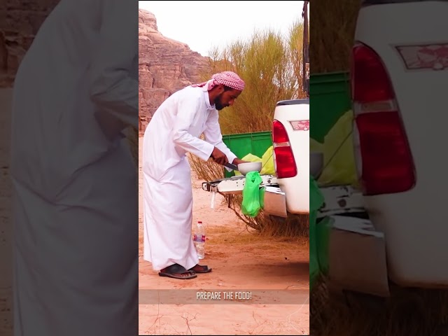 Open fire cooking in Wadi Rum Desert