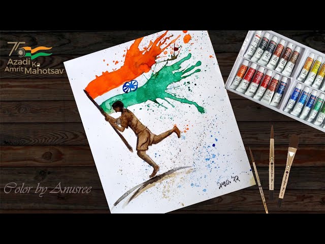 Independence day drawing easy 2023/Independence day drawing India #watercolor #independenceday