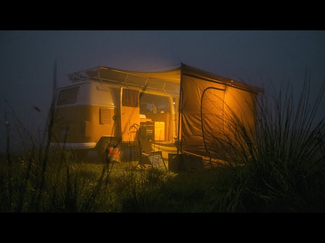 Camping in a Cloud With Rain and Strong Winds