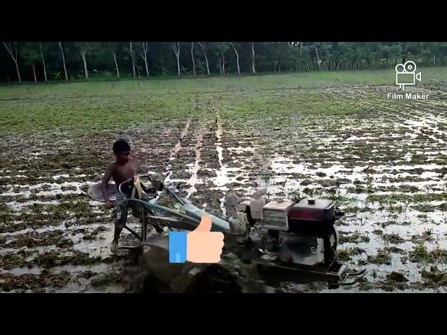 7 years old kid/power trailer drive Amazon boys in village/He drives the family