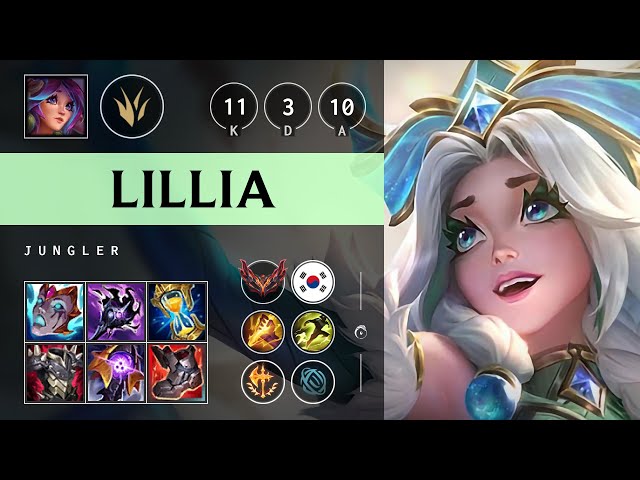 Lillia Jungle vs Nidalee: Unstoppable - KR Grandmaster Patch 25.S1.1