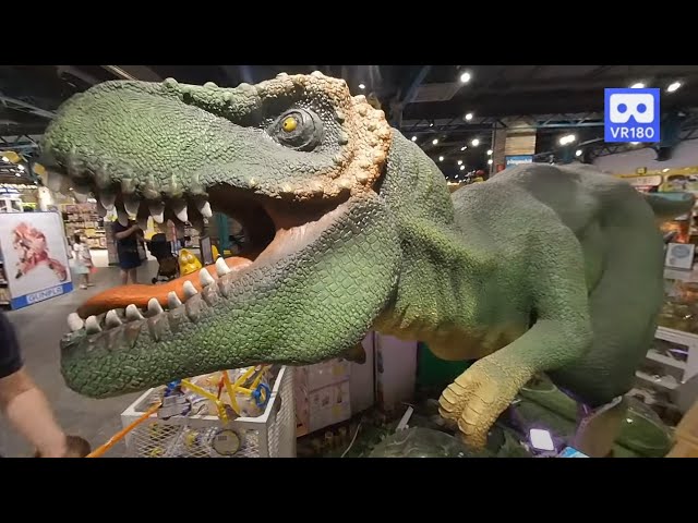 3D 180VR 4K Giant Tyrannosaurus appear in Dinosaur Toy Land