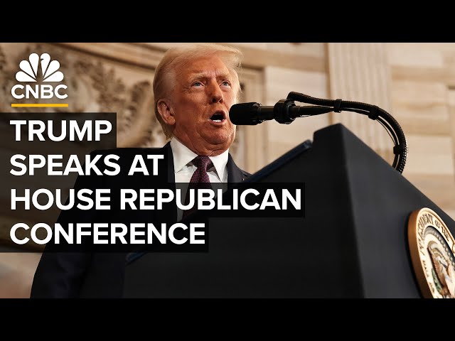 President Donald Trump addresses the House Republican conference in Florida — 1/27/2025