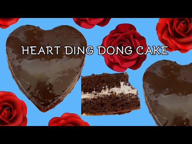 CHOCOLATE HEART SHAPED DING DONG CAKE! FOR MY HUBBY'S BIRTHDAY! #chocolatecake #desserttonight