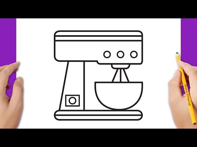 How to draw a kitchen mixer