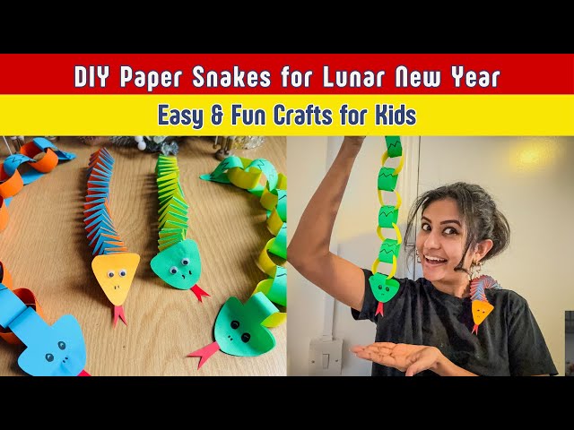 DIY Paper Snakes for Lunar New Year | Easy & Fun Craft for Kids | Chinese New Year Crafts