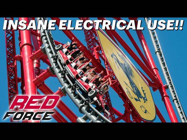 This Roller Coaster Uses INSANE Electricity - Red Force at Ferrari Land