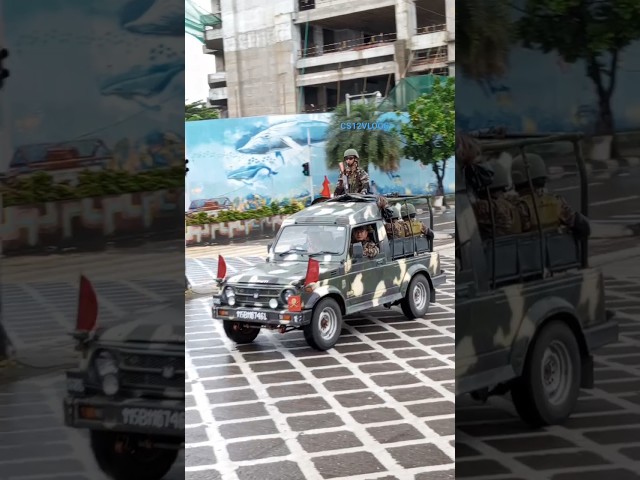 INDIAN ARMY CHIEF 🇮🇳🪖 ENTRY IN MUMBAI WITH ARMY SECURITY #SHORTS#INDIA#MUMBAI#CARS#ARMY#INDIANARMY#A