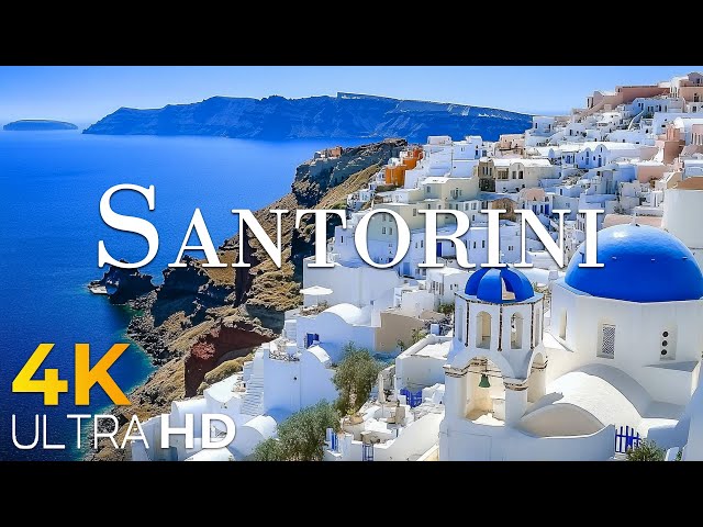 Santorini 4K - Amazing Aerial Film - Peaceful Piano Music - Amazing Nature - 4K Video Ultra HD