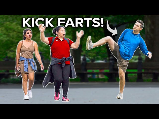 FUNNY Fart Prank in NYC! Kicking Farts into OBLIVION!