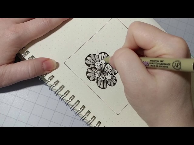 Easy Zentangle Pattern Tutorial with One Zentangle a Day - Day 25