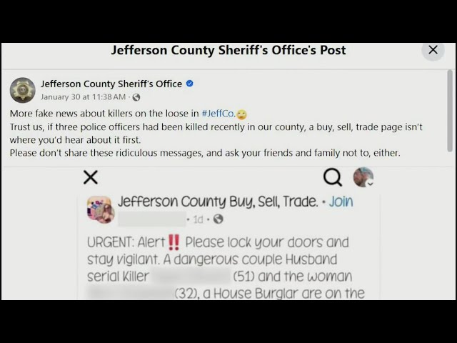 Jefferson County Sheriff’s Office alerts residents about fake social media posts