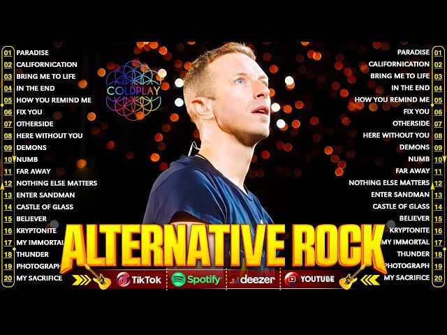 Alternative Rock Greatest Hits 🔥Coldplay, Linkin Park, Evanescence, Metallica, Nickelback, Green Day