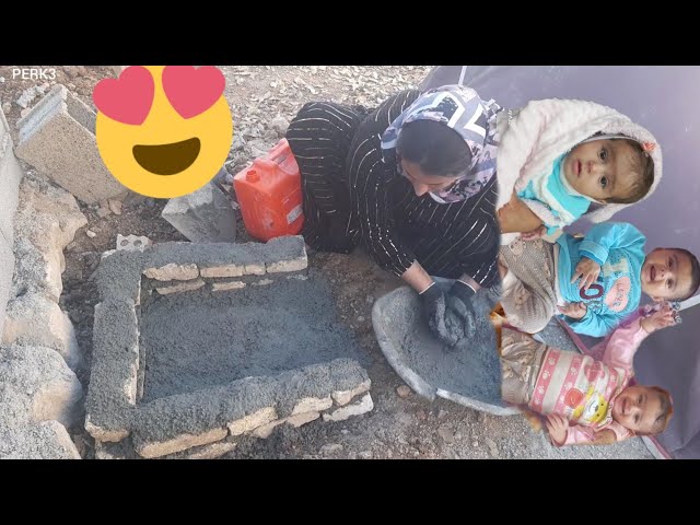 Farzaneh starts building a gas stove.