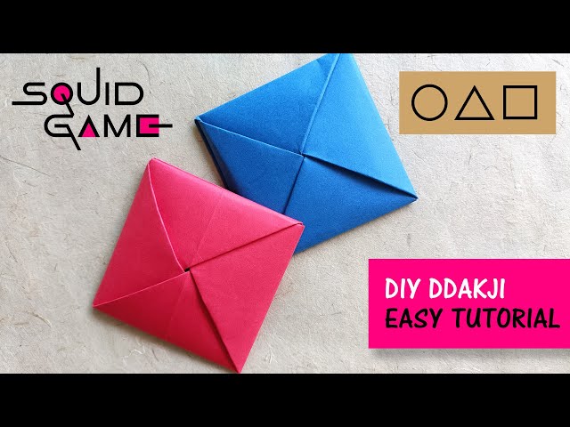 How to Make a Squid Game Ddakji 🟦🟥 | Easy DIY Paper Flip Game!