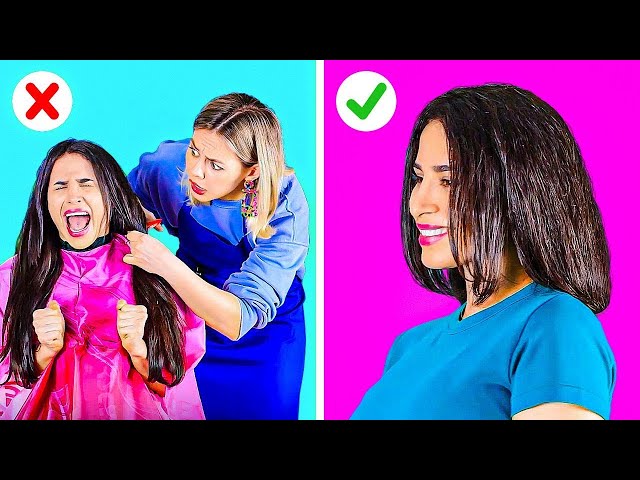 TRUCOS SIN TIJERAS PARA SALVAR A TU PELO || Consejos útiles y graciosos de belleza por 123 GO LIKE!