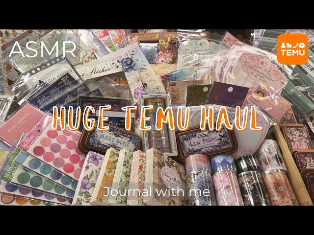 ASMR Unboxing & Journaling with Temu Supplies🧡📦📜✨