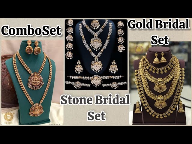 Golden Bridal Sets vs Stone Bridal Sets: ComboSet! Best Quality Jewelry//MB Creations// #viralvideos