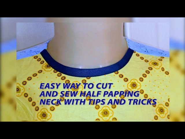 How to pipe a Half neckline for senator wear with tips ( much detailed )