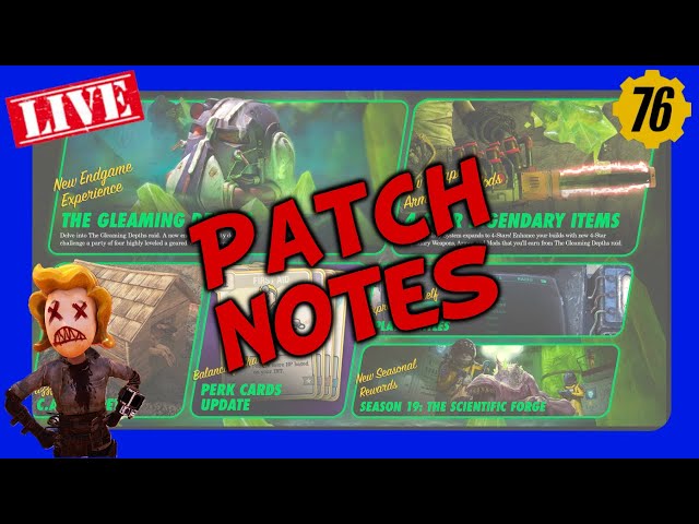 WHAT CHANGED? Gleaming Depths PATCH NOTES & MORE | Fallout 76  LIVE