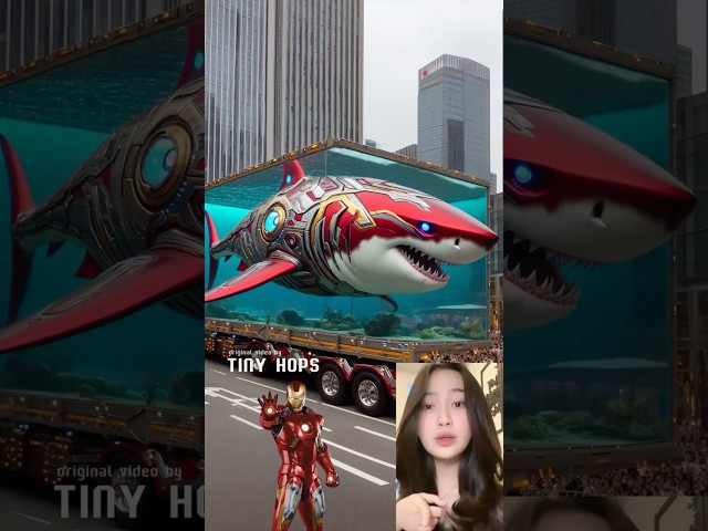 💥 Superheroes Avengers Evacuated the Giant Shark 🥰 Marvel ✅ #shorts #avengers #marvel #TinyHops