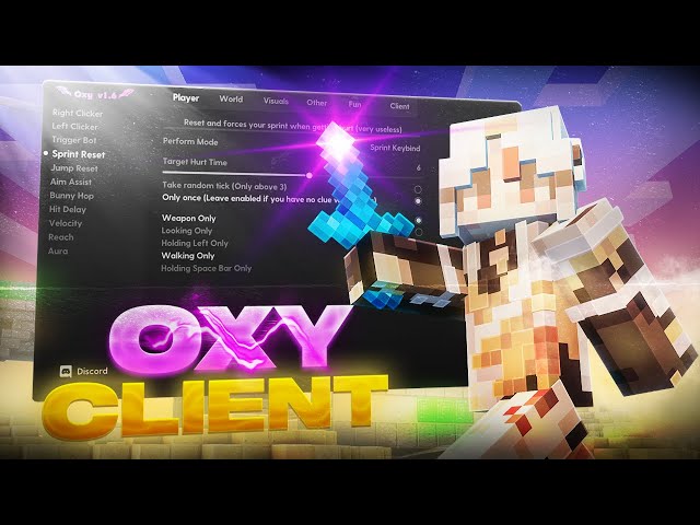 1.8.9 | Lunar Hack Client: Oxy Client on Minecraft Java and Badlion Client