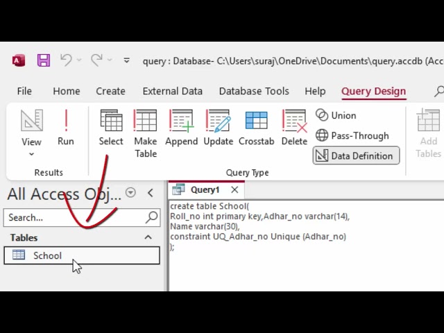 How to create composite key in Ms Access SQL || SQL Queries to create Composite key in Ms Access