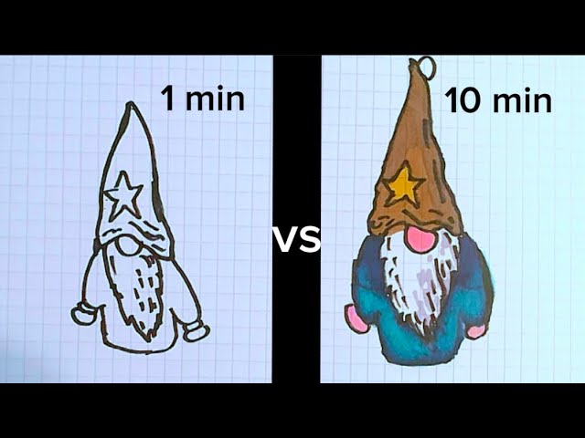 1 minute vs 10 minute drawing challenge (Satisfying)